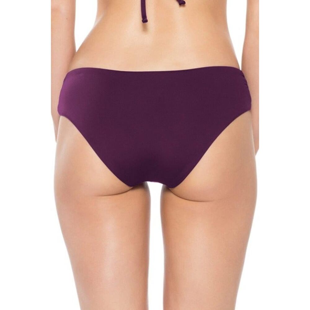 Becca Virture Cut Out Hipster Bikini Botton Size S Plum Cheecky Brazilian Swim - Picture 3 of 5